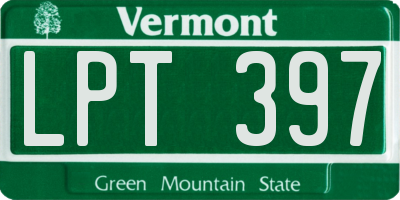 VT license plate LPT397