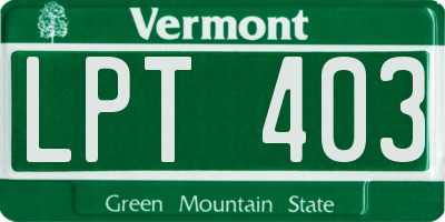 VT license plate LPT403
