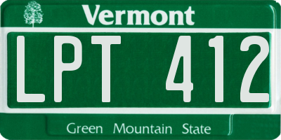 VT license plate LPT412