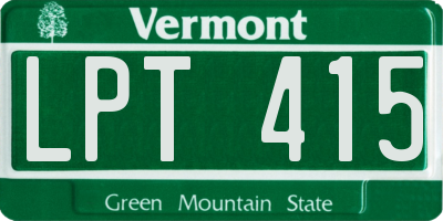 VT license plate LPT415