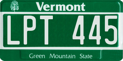 VT license plate LPT445