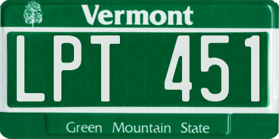 VT license plate LPT451