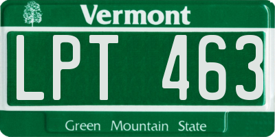 VT license plate LPT463