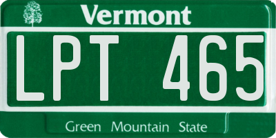 VT license plate LPT465