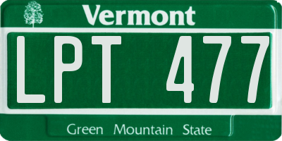 VT license plate LPT477