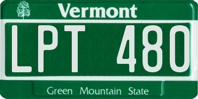 VT license plate LPT480