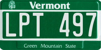 VT license plate LPT497