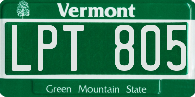 VT license plate LPT805