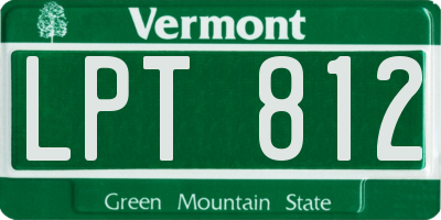 VT license plate LPT812
