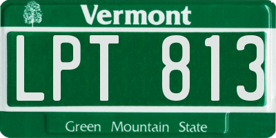 VT license plate LPT813