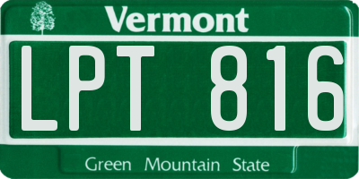 VT license plate LPT816