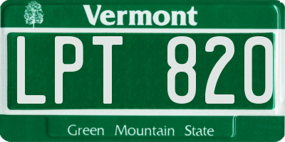 VT license plate LPT820