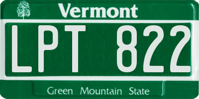 VT license plate LPT822
