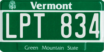 VT license plate LPT834