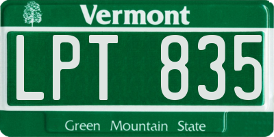 VT license plate LPT835