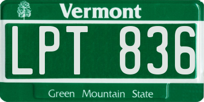 VT license plate LPT836