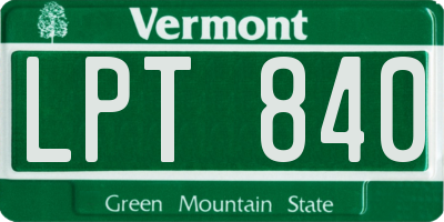 VT license plate LPT840