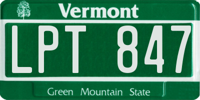 VT license plate LPT847