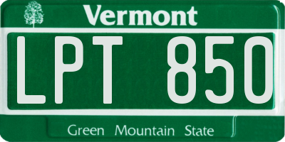 VT license plate LPT850