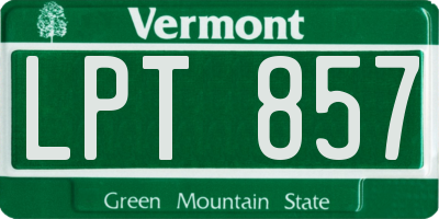 VT license plate LPT857