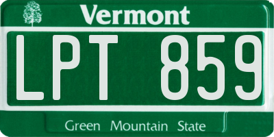 VT license plate LPT859