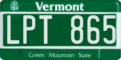 VT license plate LPT865