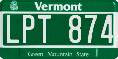 VT license plate LPT874