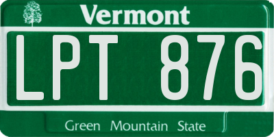 VT license plate LPT876