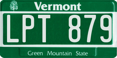 VT license plate LPT879