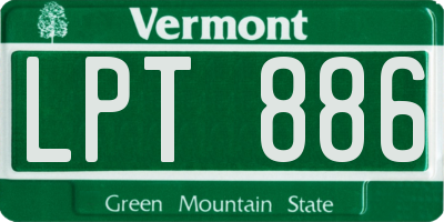VT license plate LPT886