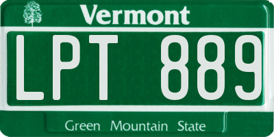 VT license plate LPT889