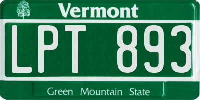 VT license plate LPT893