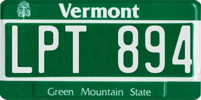 VT license plate LPT894