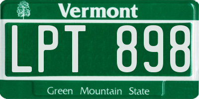 VT license plate LPT898