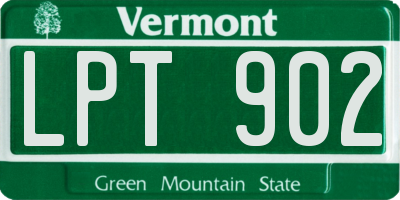 VT license plate LPT902