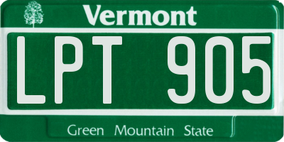 VT license plate LPT905
