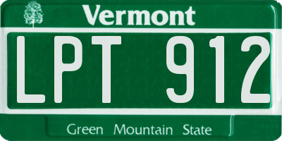 VT license plate LPT912