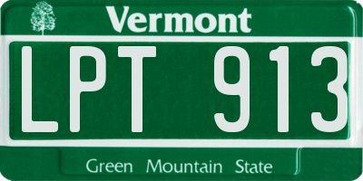 VT license plate LPT913