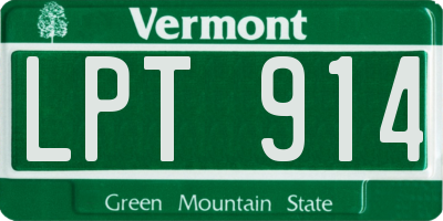 VT license plate LPT914