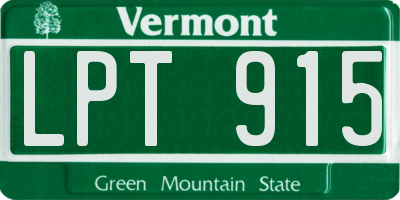 VT license plate LPT915