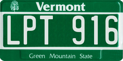 VT license plate LPT916