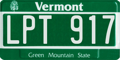 VT license plate LPT917