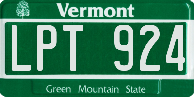 VT license plate LPT924