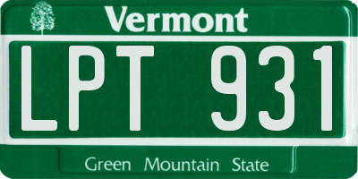 VT license plate LPT931