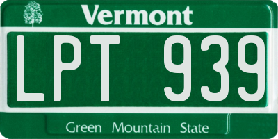 VT license plate LPT939
