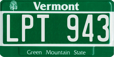 VT license plate LPT943