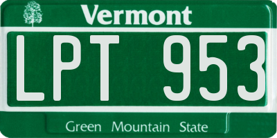 VT license plate LPT953