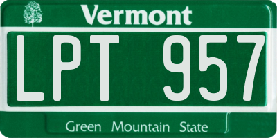 VT license plate LPT957