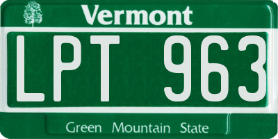 VT license plate LPT963