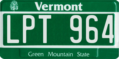 VT license plate LPT964